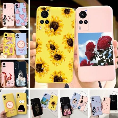 Fashion Sunflower Case For Vivo X60 5G X60T Candy Silicone Phone Case Shockproof Bumper For Vivo x60t x 60 60t Soft TPU Coque