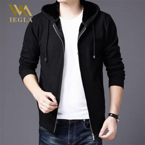 Mens Sweater Fashion Cardigans Plus Velvet Full Sleeve Waistcoat Male Winter Thick Knit Slim Sweaters Casual Clothes Knitwear