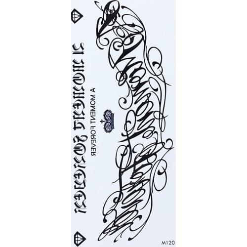 1 Sheet Temporary English Word Tattoo Stickers Black Letters Feather Body Art Tattoos Sticker Waterproof For Temporary Tattoos