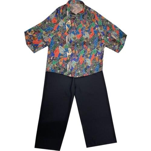 2021 Womens Autumn New High-End Fashion Wide-Leg Trousers Loose Leg Suits Mothers Age Reduction Slimming Korean Two-Piece Female