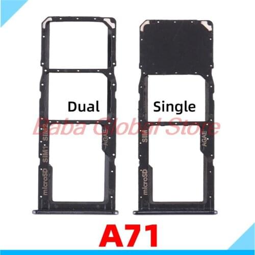 Single Dual Sim Card Tray Slot For Samsung Galaxy A71 A715 Phone SIM Micro SD Card Adapter