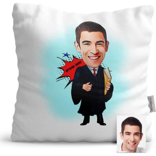 Personalized Attorney Cartoon Satin Pillow-3