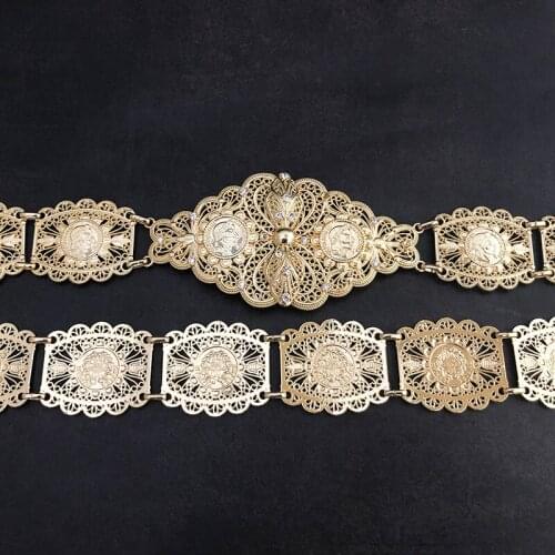 French Coin Belts Trendy Waist Chain France Jewelry Party Clothing Belt Dubai Wedding Jewelry Belts