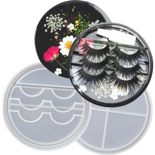 DIY Eyelash Tray Silicone Mold Handmade Jewelry Storage Box Made Of Epoxy Resin Mold False Eyelash Storage Box Mold JU0076