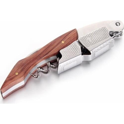 Wine Bottle Opener Wood Handle Corkscrew Open Easy Stainless Steel Knife Kitchen Multi-function Portable Screw Tools Accessories