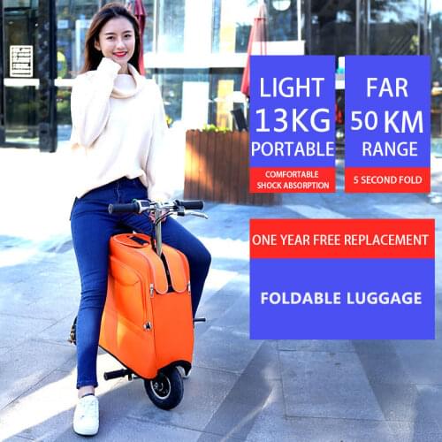 Mini 3-Wheel Electric Suitcase Bicycle With Large Capacity Luggage Electric Scooter Portable Smart City Walking Tool 36V 8Ah