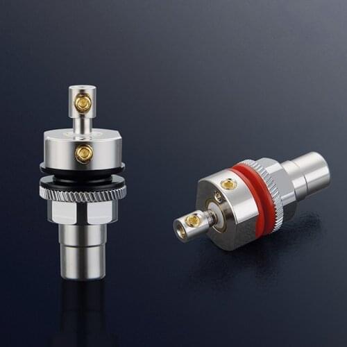 Viborg RC102R Pure Copper Rhodium Plated RCA Socket Screw Locking RCA Female Socket