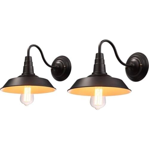 Retro Industrial Wall Mount Lamp Outdoor Barn Garage Vintage Fixture Night Light