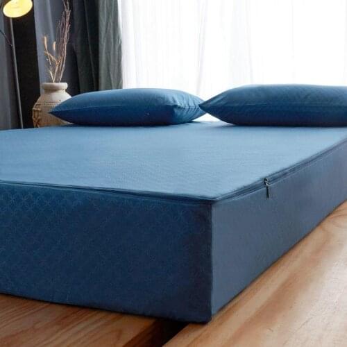 Waterproof Bed Fitted Sheet With Zipper 6-sided All Inclusive Soft Thick Mattress Protector Pad Cover Anti-mite