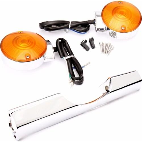Rear Oranged Turn Signal light With Support Brackets For Harley 1996-2013 Touring Electra Glide Road King FLH/T Models