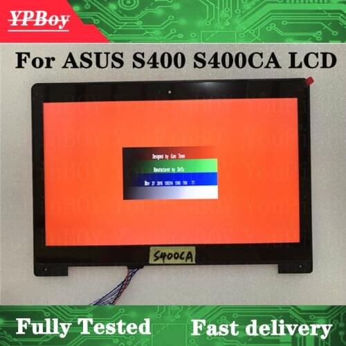 14" For ASUS VivoBook S400 s400c S400CA LCD Display Touch Screen Digital Matrix Assembly With frame JA-DA5343RA Fully Tested