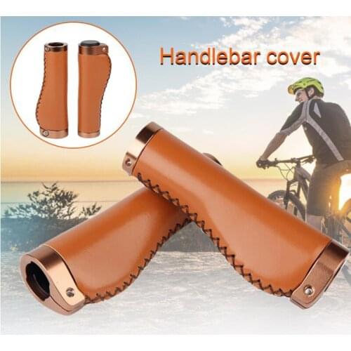 1 Pair Bicycle Grips Cover PU Leather Bike Handle Grips Comfy MTB Cycling Hand Rest Mountain Anti-Slip Bike Handlebar Cover Part