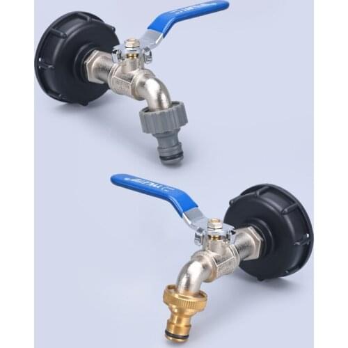 1PCS 1000L Water Tank Adapter S60*6 to 1/2'' 3/4'' Garden Hose Connector Thicken IBC Tank Replacement Valve Faucet
