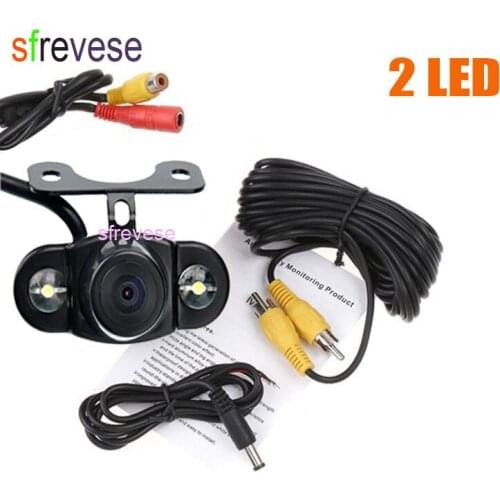 2 LED Wide Angel Car Rear View Parking Reversing Backup Camera Kit Waterproof 170 Degree