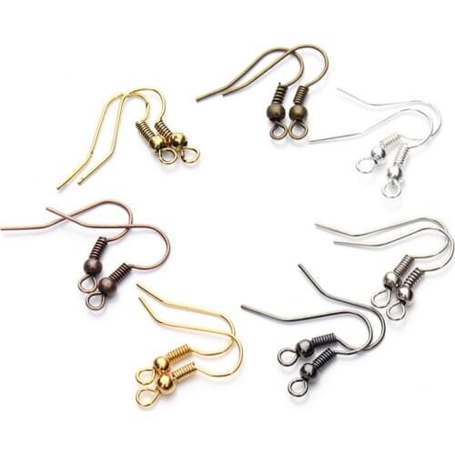 200pcs 20x17mm 6 Colors Earring Hooks Findings Ear Clasps Hooks Fittings DIY Accessories Iron Hook Ear Wire Jewelry Supplies