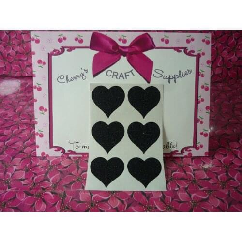 3.8cm Black glitter wedding favors heart sticker