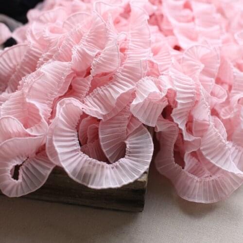 3cm Wide 5meter/lot Small Size Chiffon Lace Trimming Pleated Trim Diy Cuff/Collar Dress Decoration Accessory X996
