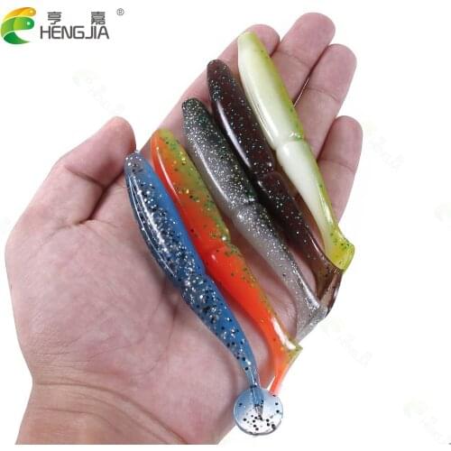 5PCS/Lot 10cm Wobblers Fishing Lures Easy Shiner Swimbait Silicone Soft Bait Double Color Carp Artificial Soft Lure