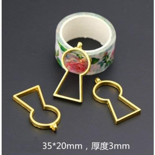 5 pcs/lot Crystal ball and love heart Metal Frame Pendant Gold Charm Bezel Setting Cabochon Setting UV Resin Charm