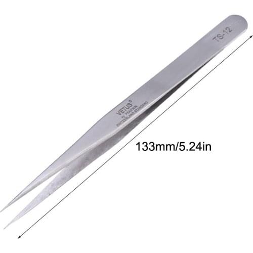 5pcs/lot Switzerland Precision Tweezers Stainless Steel Vetus Tweezers Ferramentas BGA Repair Tools TS-12