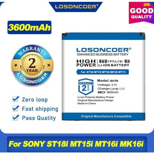 3600mAh BA700 Battery For SONY ST18i MT15i MT16i MK16i MT11i ST21i ST23i MT15i Pro MT27i MT28i BA700 SO-03C