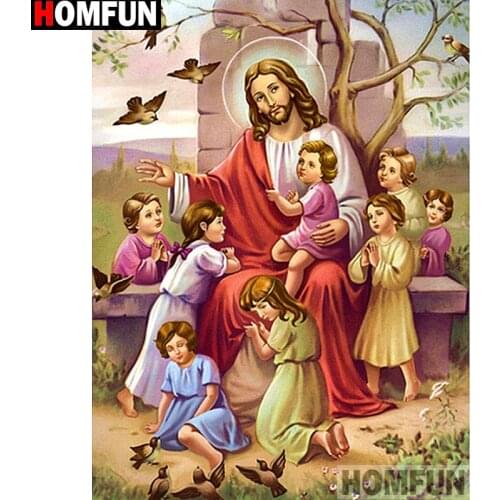 HOMFUN Full Square/Round Drill 5D DIY Diamond Painting "Religious Jesus" Embroidery Cross Stitch 5D Home Decor Gift A13902