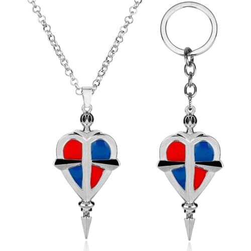 Anime Ao no Exorcist Ekusoshisuto Blue Exorcist Cross Pendant Necklace Cosplay Jewelry okumura rin charm keychains key chains