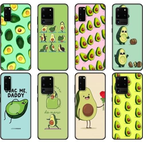 Black tpu Case For Samsung galaxy S20 /S20 PLUS/S20 ultra/S20+ /S20FE back cover Green avocado