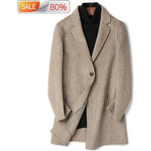 Double-sided 100% Wool Coat Men Long Jacket Korean Overcoat Autumn Mens Coats and Jackets Abrigo Hombre LM-1A101A B22253