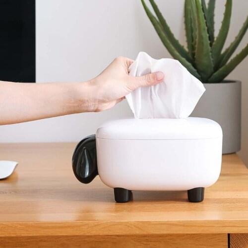 Novelty Sheep Facial Tissue Box Cover Napkin Holder Organizer Paper Towel Dispenser Container for Bathroom Car Office Home Decor