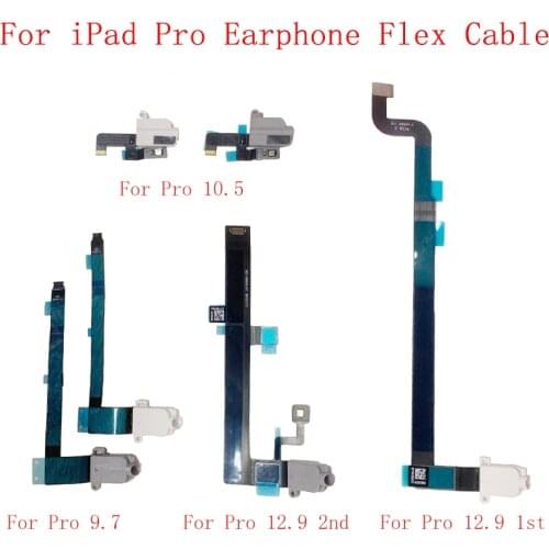 Earphone Flex Cable Compatible For iPad Pro 7.9 12.9 1st 2nd 10.5 Earphones Headset connector Audio Dock Port Part Black White