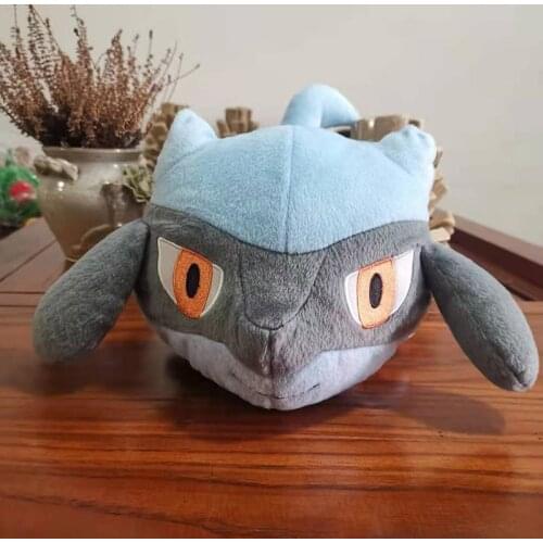 Pokemon Game Anime Series Cartoon Lie Prone Posture Riolu Plush Toy Kawaii Lucario Soft Stuffed Doll Kids Gift 30cm