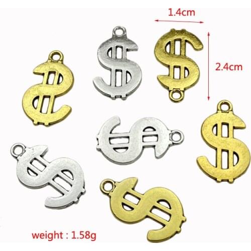 JunKang Antique Silver Gold Hollow Dollar Fruit Pendant DIY Bracelet Jewelry Crafts Connector Jewelry Accessories