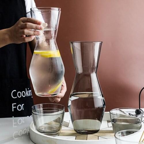 KINGLANG Creative simple crystal material one pot four cup set domestic living room cold water pot Cup office 5pcs Set