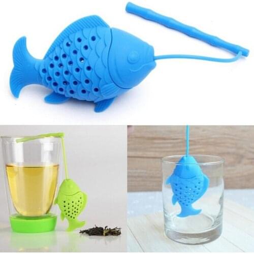 Creative Fish Silicone Infuser Tea Leaf Strainer Filter Diffuser Kitchen Tool 2020