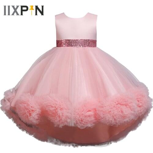 Summer Girls Dress High Low Princess Ball Prom Gown Wedding Party Pageant Flower Girl Dresses Performance Costume Kids Dancewear