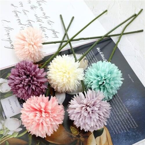 Multicolor Artificial Flower Bouquet Silk Dandelion Flower Ball Fake Flowers DIY Home Widding Decoration Valentines Day Gifts