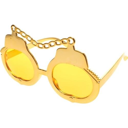 Fancy Golden Sunglasses Shape Fancy Dress Glasses-Audlte Unisex