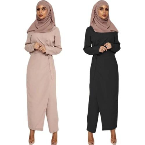 Fashion Muslim Women Jumpsuit Dubai Abaya Turkish Kaftan Islamic Clothing Dress Elegant Jilbab Robe Party Gown Abayas Dresses