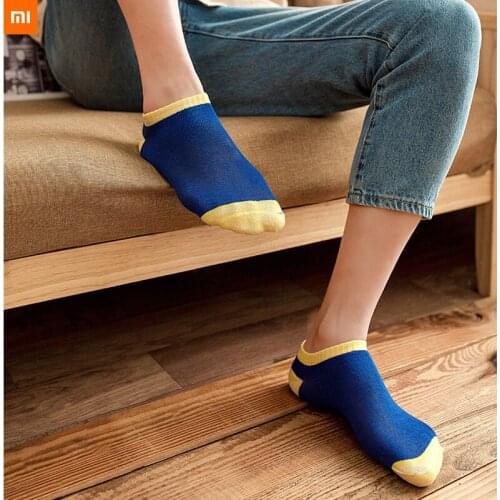 1 pairs xiaomi mens cotton sock color matching boat socks leisure men sports fashion socks soft wholesale in stock