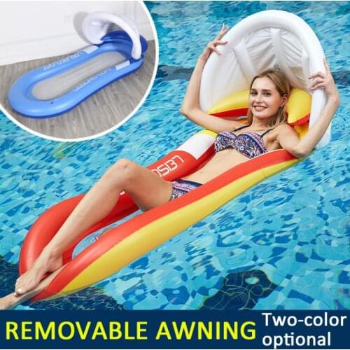 Summer Swimming Pool Inflatable Water Floating Bed Chairs Pool Mat Shade Shed or Inflator Water Sports Toys Float