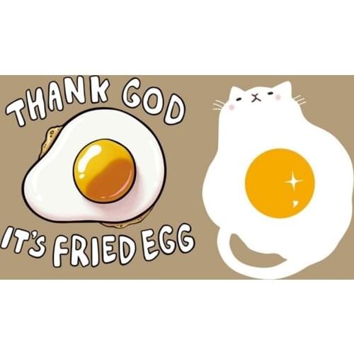 White Cat Iron On Transfer Fried Eggs Cat Heat Transfers Anime Iron On Patch Iron On Stickers For Clothing On T-shirt DIY Decor