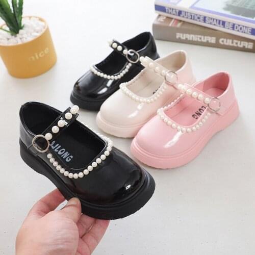2021 New Girls Sandals Kids Leather Shoes Baby Children Bowtie Leisure Sneakers Hot Girls Princess Dance Shoes Dot Ribbon D02152