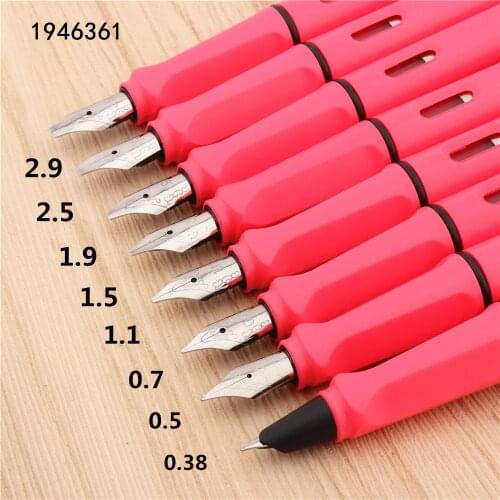 High Quality Pink 0.38/0.5/0.7/1.1/1.5/1.9/2.5/2.9mm Art Calligraphy Nib School Student Office Sationery Fountain Pen New