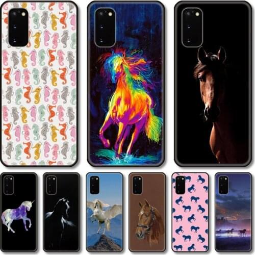 Cool horse Phone Case For Samsung Galaxy Note S21 20 10 9 E Lite UW Ultra 5G PRO Black Shell Cover