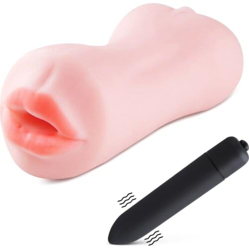 Real Pussy Vagina Mouth Deep Throat Oral Blowjob Male Masturbator Aritificial Vaginal Intimate Erotic Sex Toys for Men Sex Shop