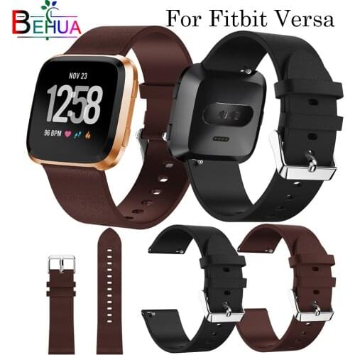 Soft Leather watchband For Fitbit Versa Smart watch Replacement fashion Strap Bracelet Wristband Band For Fitbit Versa size 22mm