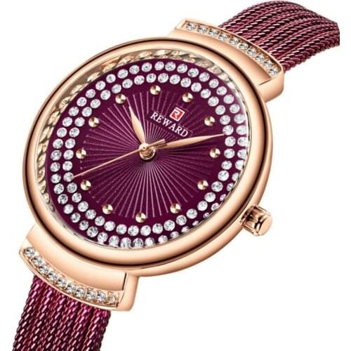 Luxury Crystal Ladies Watch Fashion Dress Female Clock Steel Mesh Strap Rhinestone Quartz Wrist Watches Women Bracelet Watches