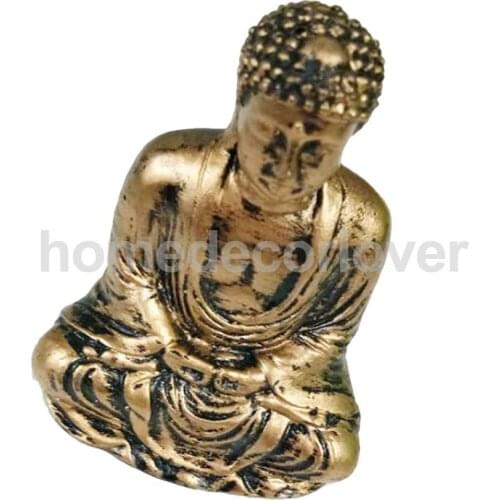 Handmade Sakyamuni Meditation Statue Resin Buddha Sculpture Tabletop Decor