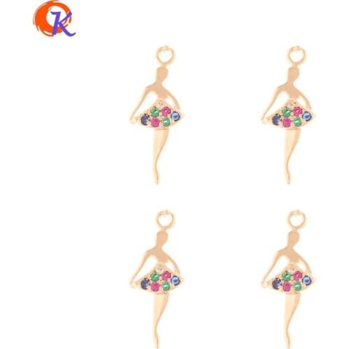 Cordial Design 50Pcs 9*22MM CZ Charms/Jewelry Accessories/DIY Making/Girl Shape/Hand Made/Rhinestone Pendant/Earring Findings